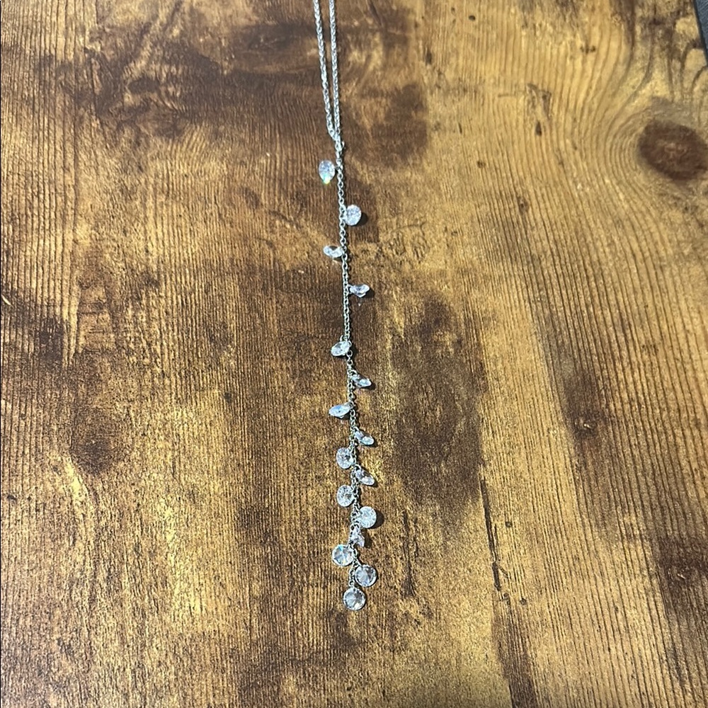 INC drop necklace with crystal gems
